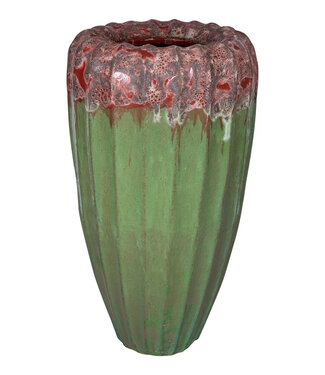 PTMD Linex Pot S | Groen | Keramiek | H90 x D48 cm