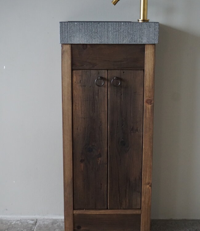 Rene Houtman Oud Grenenhout Landelijk Toiletmeubel + Fontein