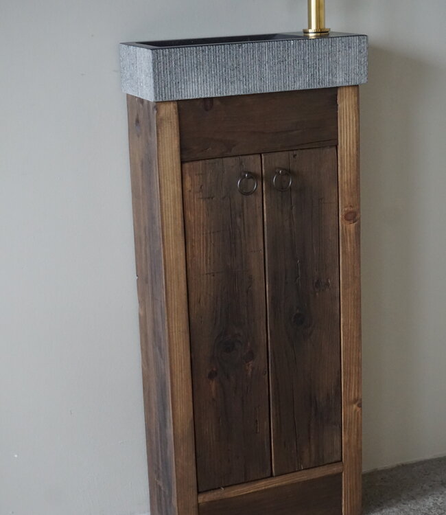 Rene Houtman Oud Grenenhout Landelijk Toiletmeubel + Fontein