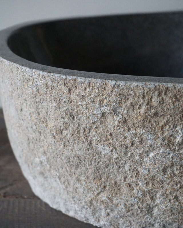 Rene Houtman Medium Stenen Waskom + Spoelgat B30xD30xH14 cm