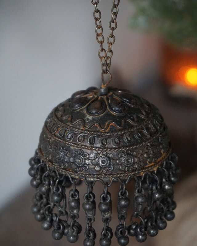 Rene Houtman Metalen Verweerde Hanger | India | Rond | L18 cm