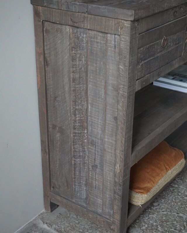 Rene Houtman Sidetable | Oud Hout | 3 Lades | H91,5 x B121 x D40 cm
