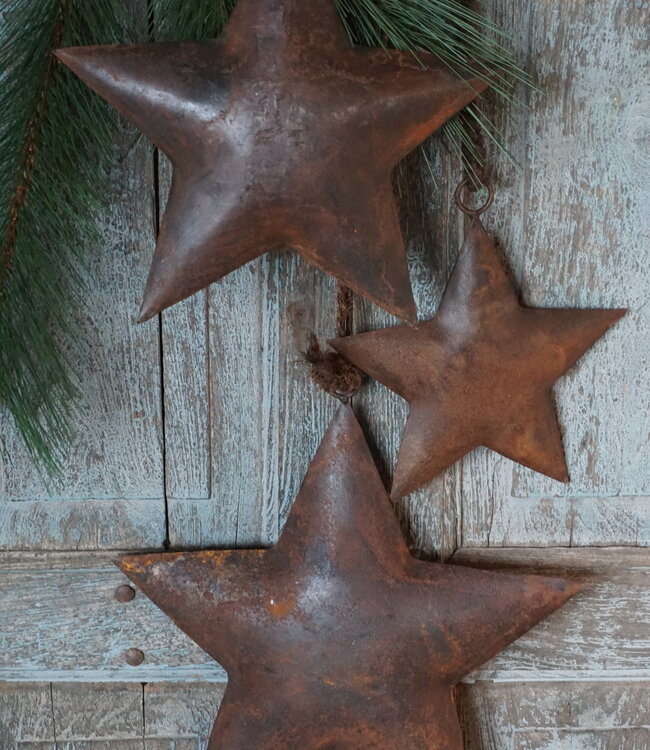 Rene Houtman Authentieke Set Van 3 Roestige Sterren