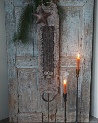 Rene Houtman Deurhanger Met Kerstster En Franjes | L19 X B18 cm
