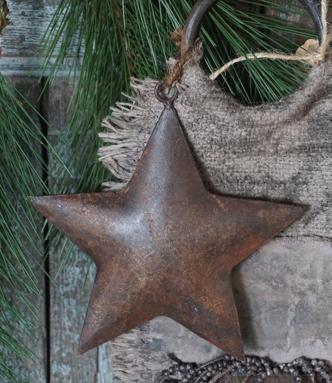 Rene Houtman Deurhanger Met Kerstster En Franjes | L19 X B18 cm