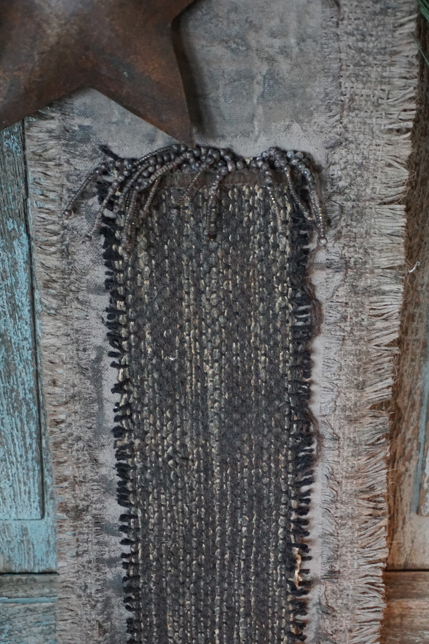 Rene Houtman Deurhanger Met Kerstster En Franjes | L19 X B18 cm