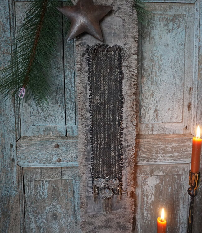 Rene Houtman Deurhanger Met Kerstster En Franjes | L19 X B18 cm