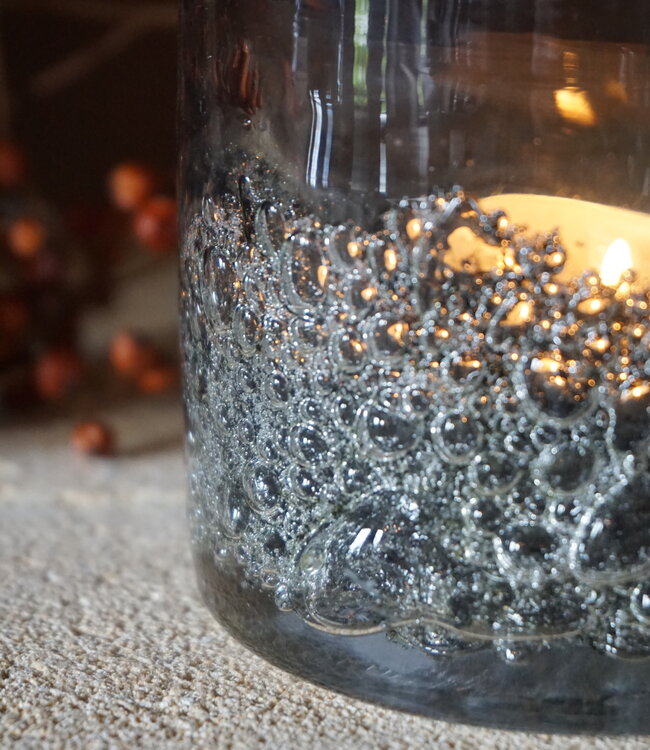 DutZ Cilinder Bubbels | H10 x D9 cm | Grey