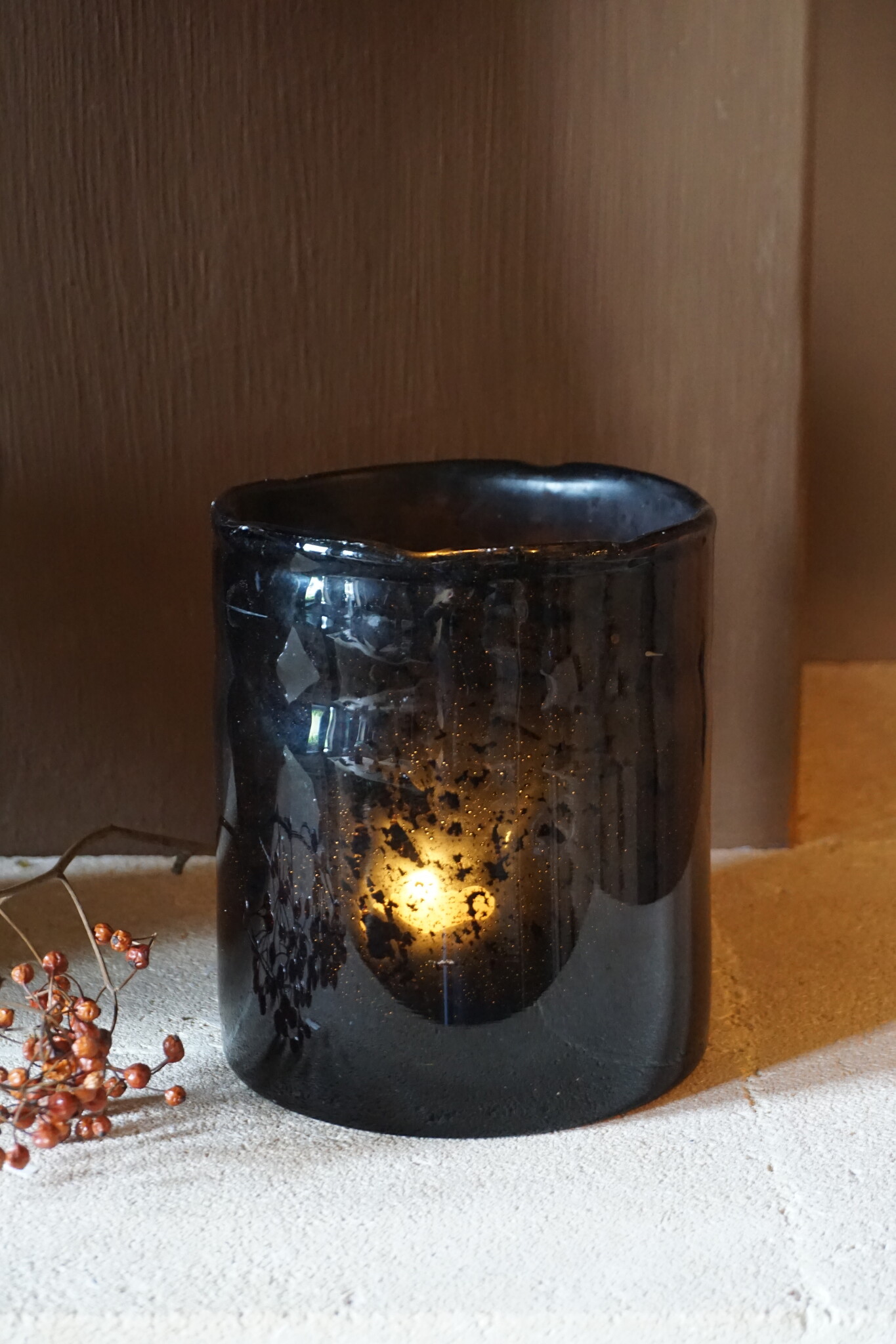 Rene Houtman Cilinder Smoke | Metaalsnippers | H18 x D15 cm