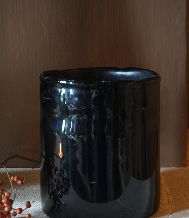 Rene Houtman Cilinder Smoke | Metaalsnippers | H18 x D15 cm