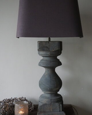 Aura Peeperkorn Balusterlamp Oud Hout Robuust 65 cm