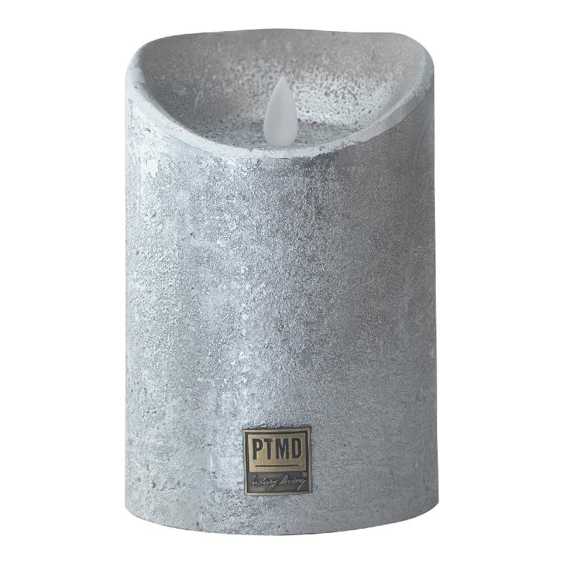 PTMD LED Lichtkaars Met Beweegbare Vlam Zilver L