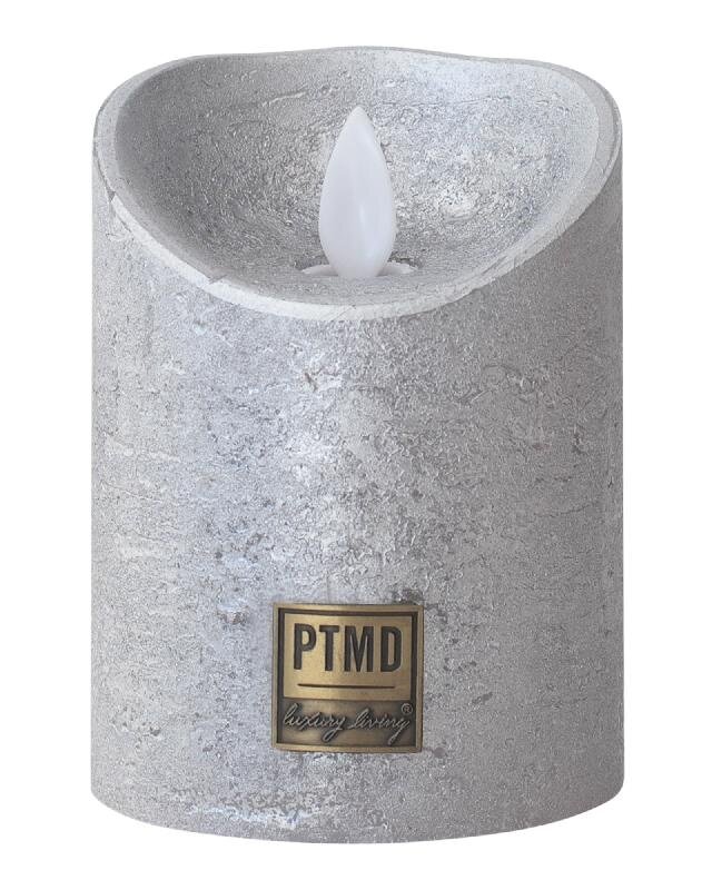 PTMD LED Lichtkaars Met Beweegbare Vlam Zilver S