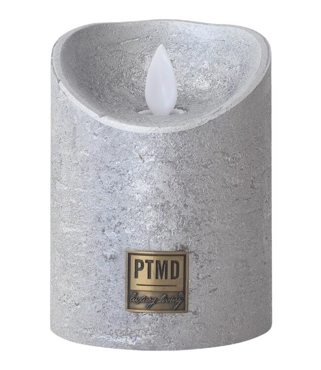 PTMD LED Lichtkaars Met Beweegbare Vlam Zilver S