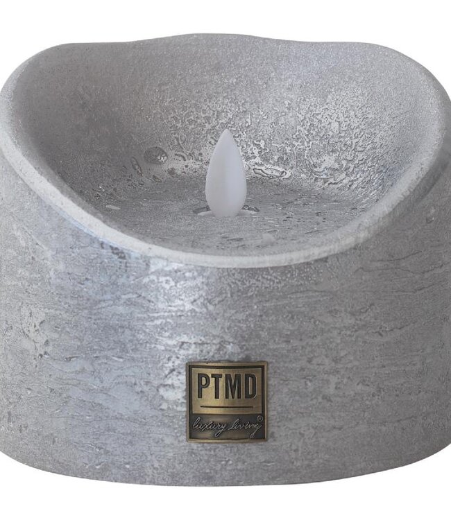 PTMD LED Lichtkaars Met Beweegbare Vlam Zilver XL
