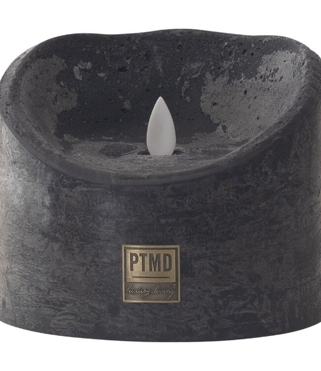 PTMD LED Lichtkaars Met Beweegbare Vlam Rustiek Zwart XL