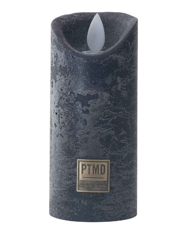 PTMD LED Lichtkaars Met Beweegbare Vlam Rustiek Zwart XS