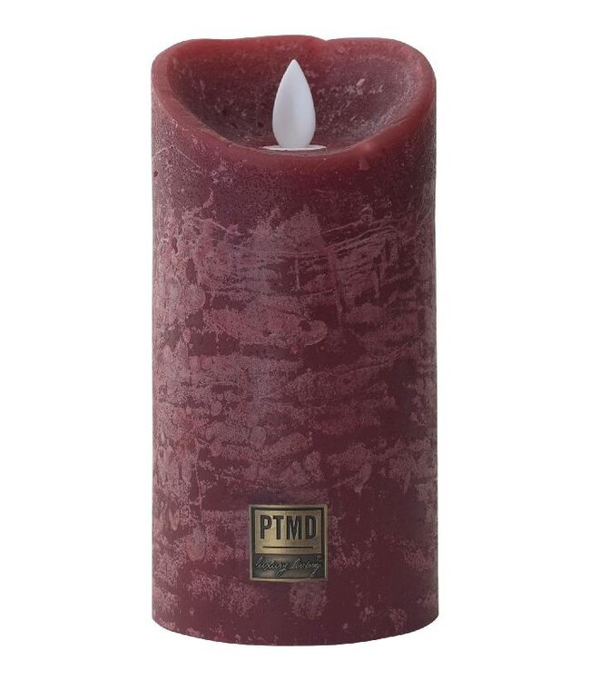 PTMD LED Lichtkaars Met Beweegbare Vlam Rustiek Bordeaux M