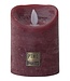 PTMD LED Lichtkaars Met Beweegbare Vlam Rustiek Bordeaux S