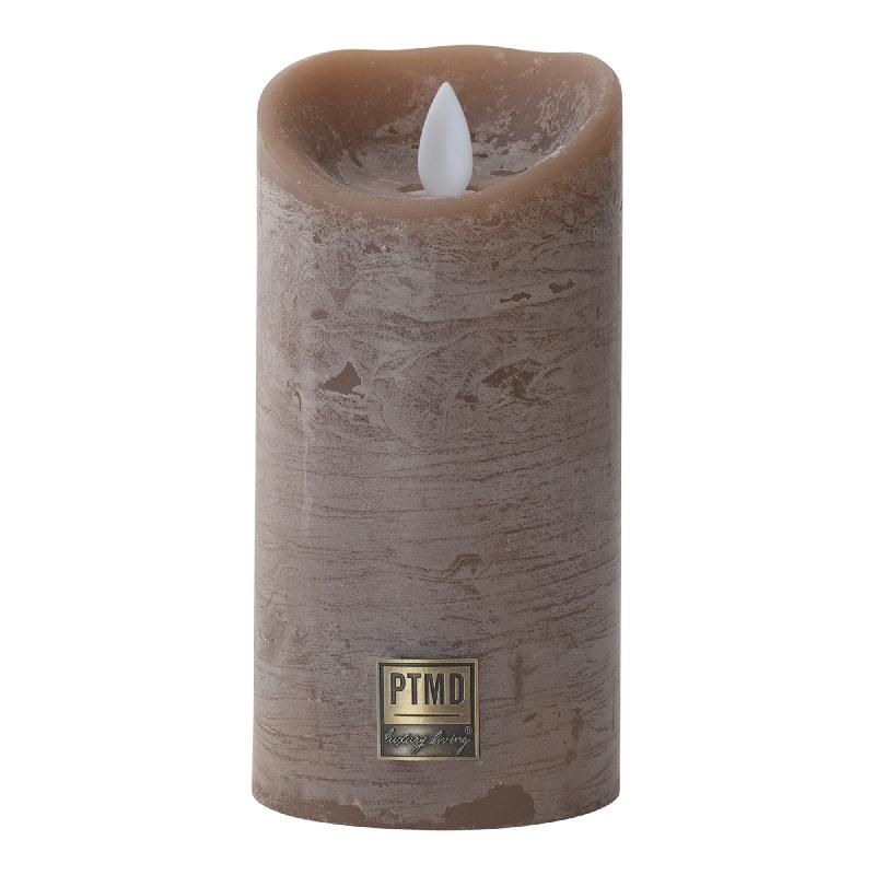 PTMD LED Lichtkaars Met Beweegbare Vlam Rustiek Bruin M
