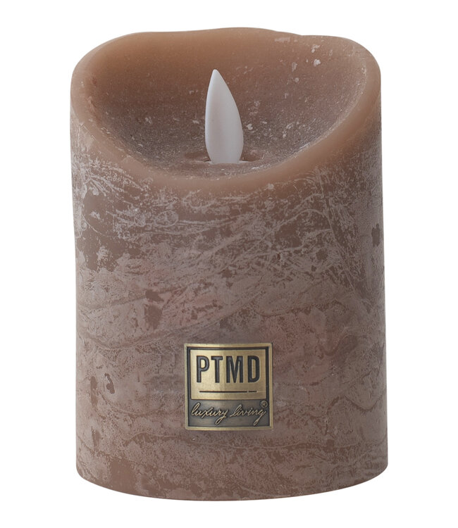 PTMD LED Lichtkaars Met Beweegbare Vlam Rustiek Bruin S