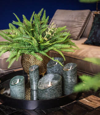 PTMD LED Lichtkaars Met Beweegbare Vlam Rustiek Groen S