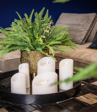 PTMD LED Lichtkaars Met Beweegbare Vlam Rustiek Wit M