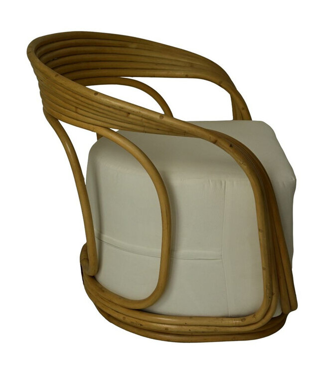 HSM Collection Tuinstoel Charly met kussen - 65x85x42/71  - Naturel/wit - teak