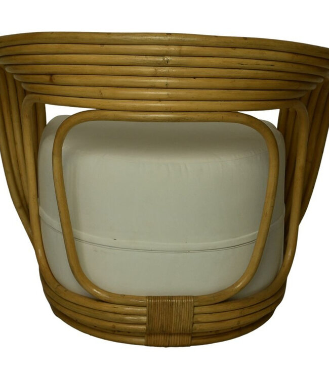 HSM Collection Tuinstoel Charly met kussen - 65x85x42/71  - Naturel/wit - teak