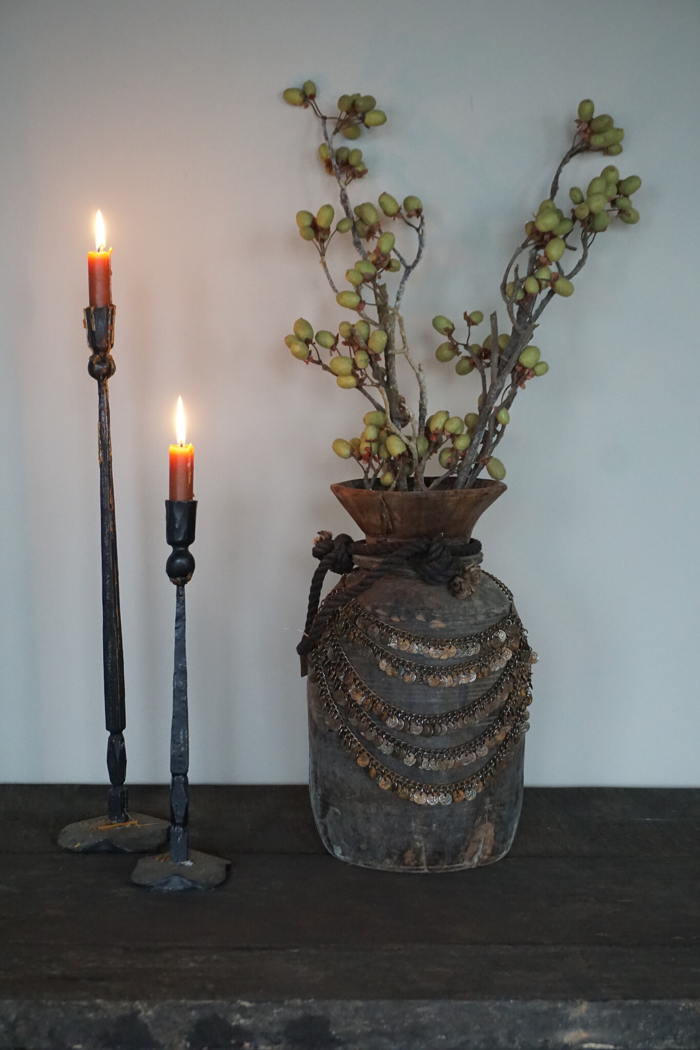 Rene Houtman Nepalese Houten Pot | Incl. Ketting | H37xD18 cm