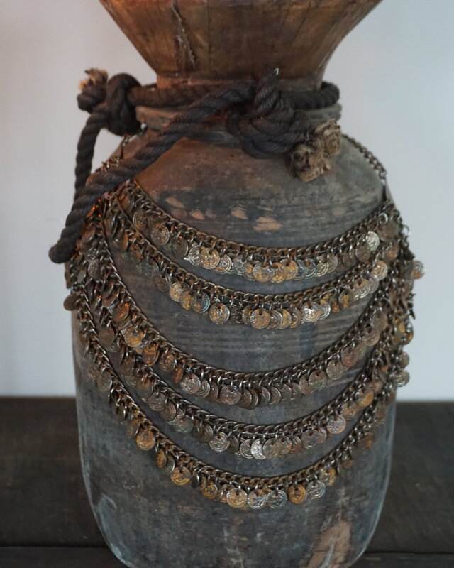 Rene Houtman Nepalese Houten Pot | Incl. Ketting | H37xD18 cm