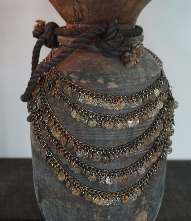 Rene Houtman Nepalese Houten Pot | Incl. Ketting | H37xD18 cm
