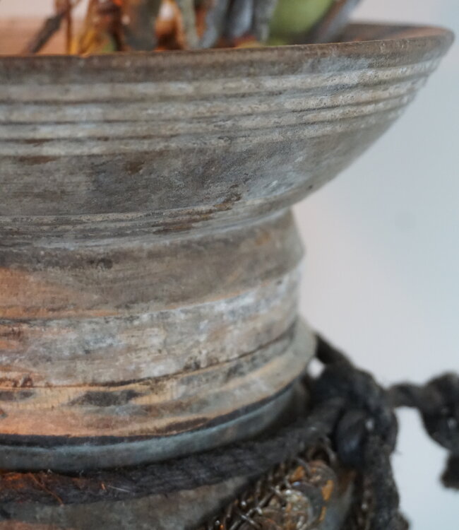 Rene Houtman Nepalese Houten Pot | Incl. Ketting | H40xD20 cm