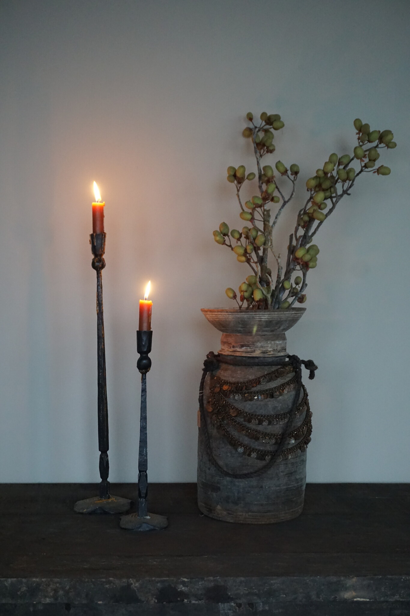 Rene Houtman Nepalese Houten Pot | Incl. Ketting | H40xD20 cm