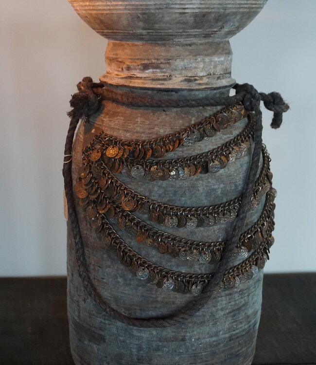 Rene Houtman Nepalese Houten Pot | Incl. Ketting | H40xD20 cm