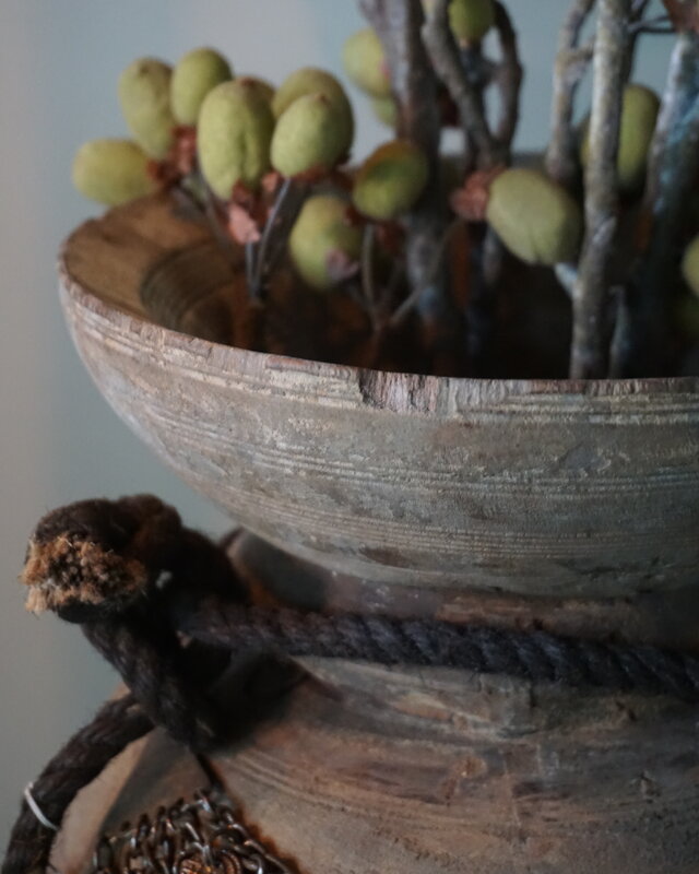 Rene Houtman Nepalese Houten Pot | Incl. Ketting | H40xD24 cm