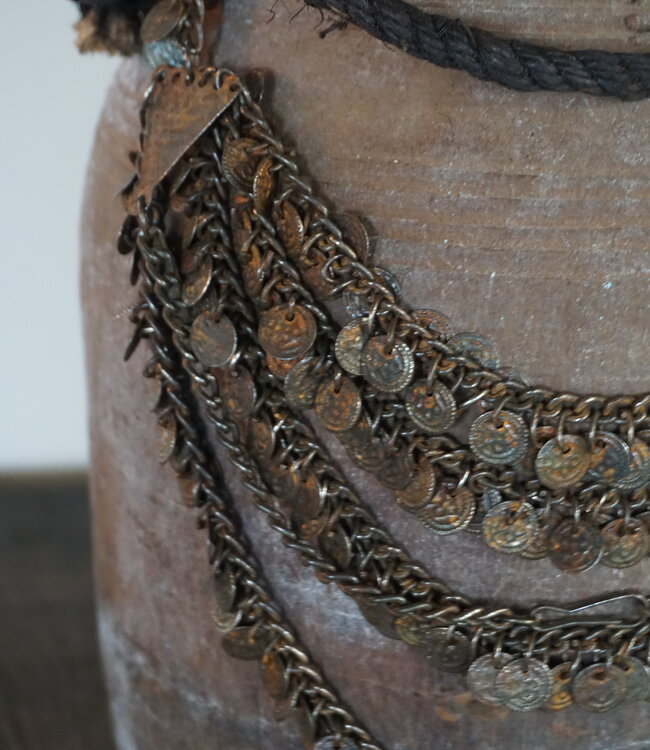 Rene Houtman Nepalese Houten Pot | Incl. Ketting | H37xD21 cm
