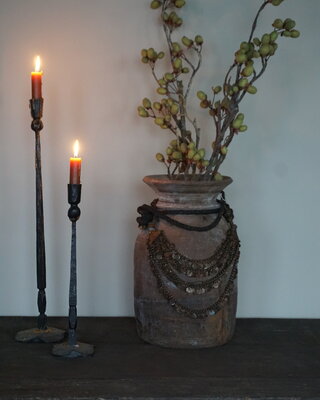 Rene Houtman Nepalese Houten Pot | Incl. Ketting | H37xD21 cm