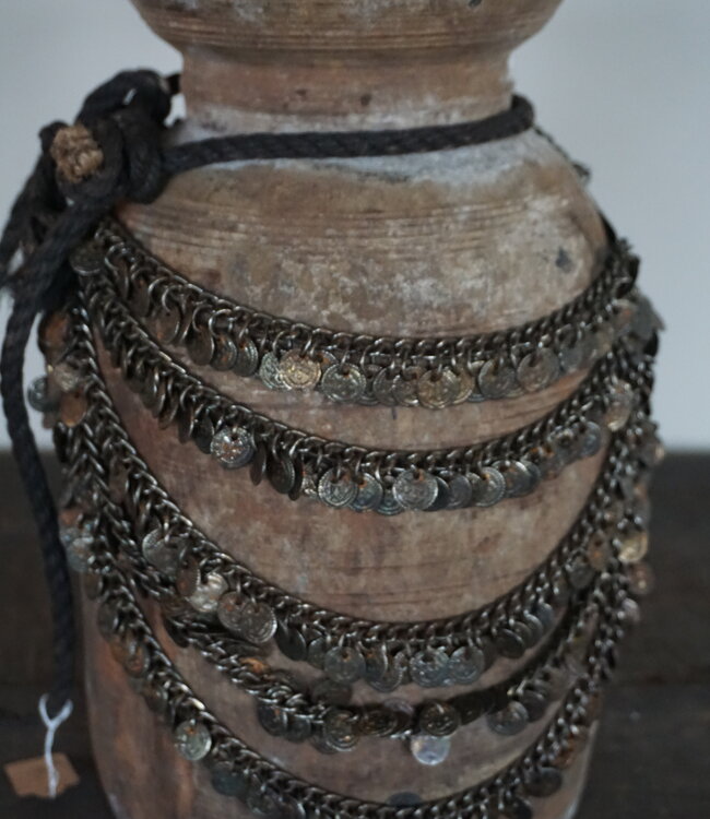 Rene Houtman Nepalese Houten Pot | Incl. Ketting | H30xD17 cm