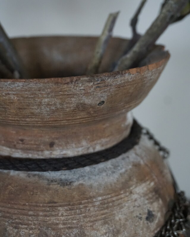 Rene Houtman Nepalese Houten Pot | Incl. Ketting | H30xD17 cm