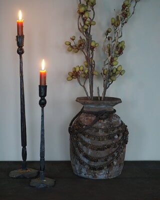 Rene Houtman Nepalese Houten Pot | Incl. Ketting | H30xD19 cm