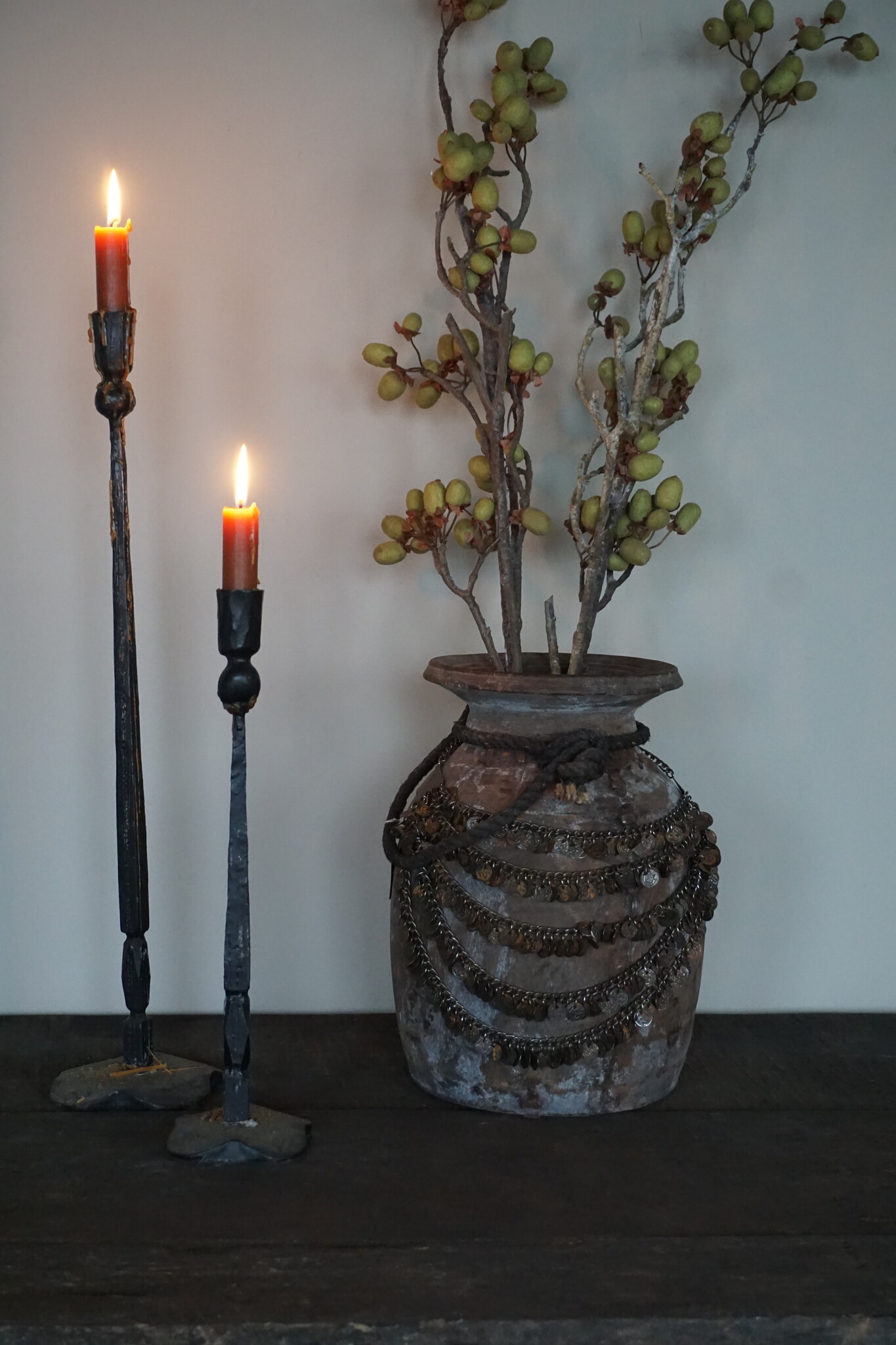 Rene Houtman Nepalese Houten Pot | Incl. Ketting | H30xD19 cm