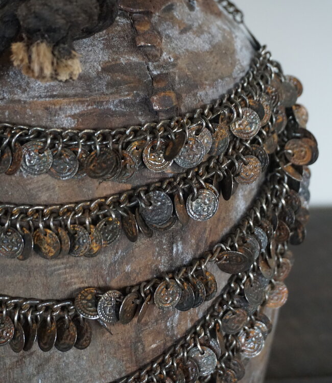 Rene Houtman Nepalese Houten Pot | Incl. Ketting | H30xD19 cm