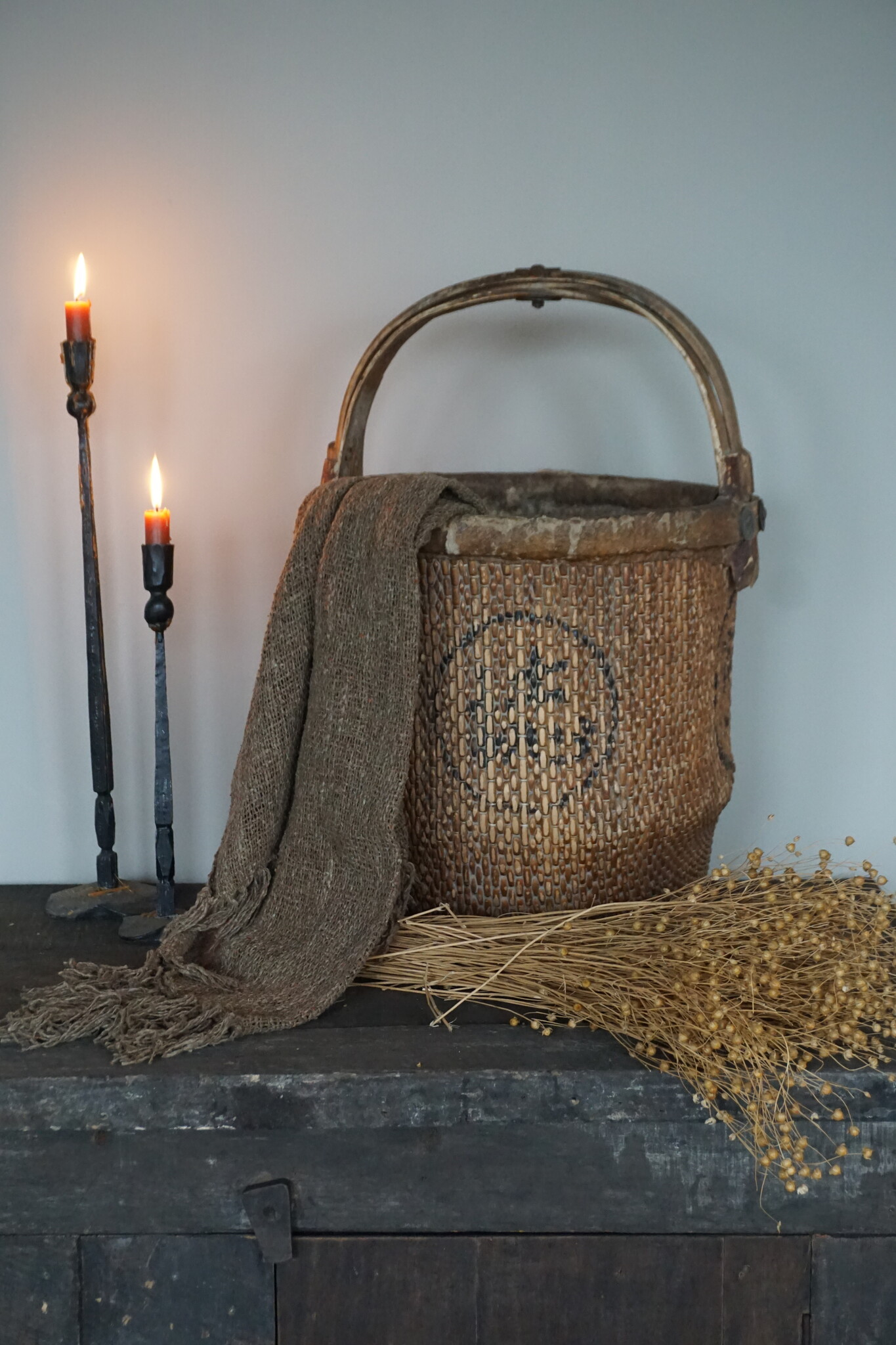 Rene Houtman Antieke Oosterse Plukmand Met Hengsel | H64xD40 cm
