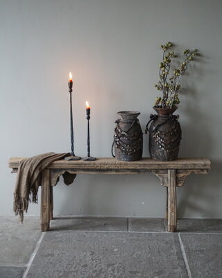 Rene Houtman Oud Houten Bankje | China | Krulpoten | B140 cm