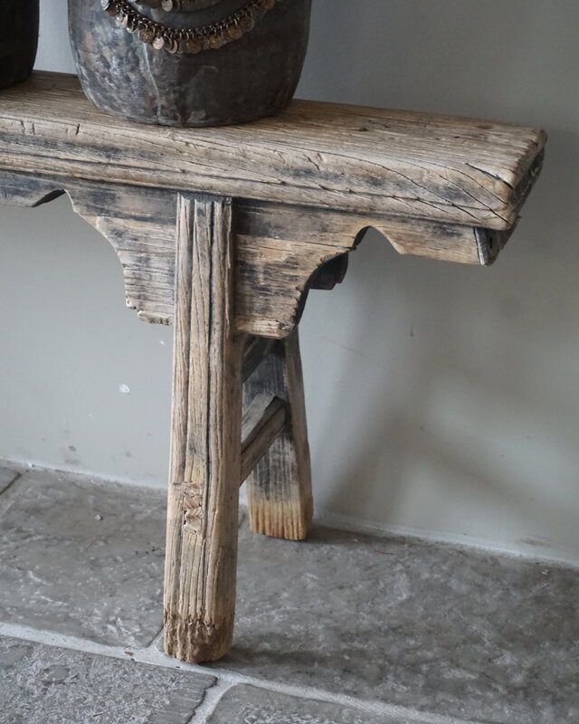 Rene Houtman Oud Houten Bankje | China | Krulpoten | B140 cm