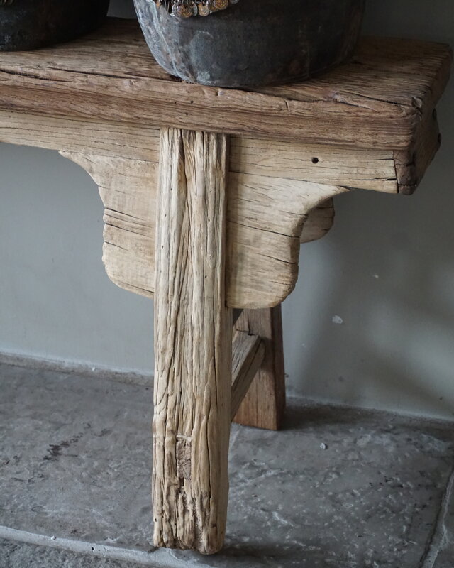 Rene Houtman Oud Houten Bankje | China | Krulpoten | B126 cm