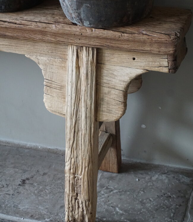 Rene Houtman Oud Houten Bankje | China | Krulpoten | B126 cm