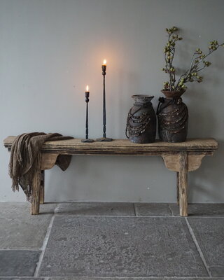 Rene Houtman Oud Houten Bankje | China | Krulpoten | B151 cm