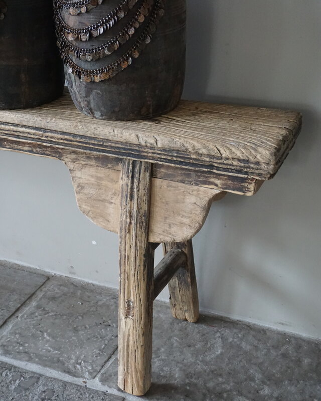 Rene Houtman Oud Houten Bankje | China | Krulpoten | B151 cm